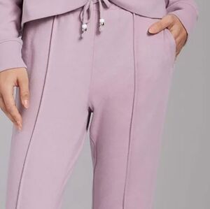 Mauve Faux Suede Seam Detail Lounging Pants Size M Loungewear